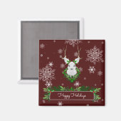 Red Reindeer Magnet (Voorkant / Achterkant)