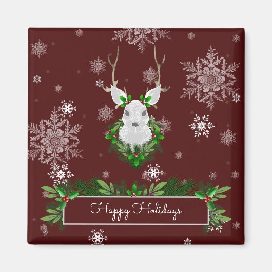 Red Reindeer Magnet (Voorkant)