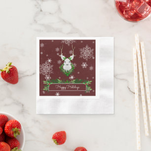 Red Reindeer Paper Napkin Servet