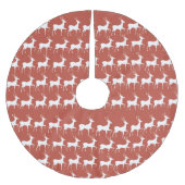 Red Reindeer Pattern Classic Christmas Tree Skirt Kerstboom Rok (Voorkant)