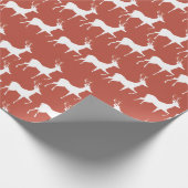 Red Reindeer Pattern Holiday Wrapping Pape Cadeaupapier (Hoek)