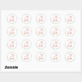 Red Reindeer Scandinavisch Groen Retouradres Ronde Sticker (Vel)