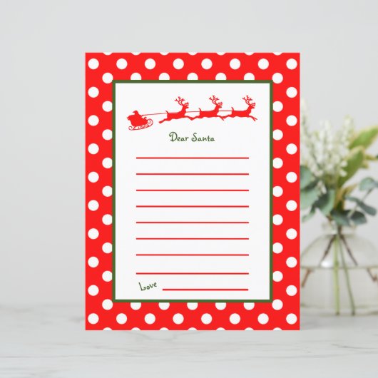 Red Reindeer Sleigh Beste kerstbrief (Staand voorkant)