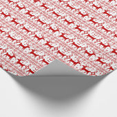 Red Reindeer Ugly Holiday Sweater Kerstmis Cadeaupapier (Hoek)