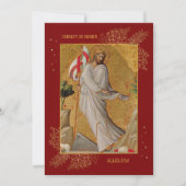 Red Religious Hij is opgestaan Easter Brunch Egg H Kaart (Voorkant)