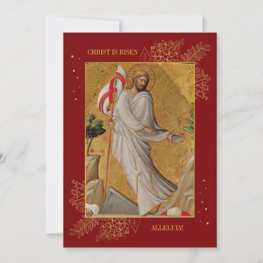 Red Religious Hij is opgestaan Easter Brunch Egg H Kaart (Voorkant)