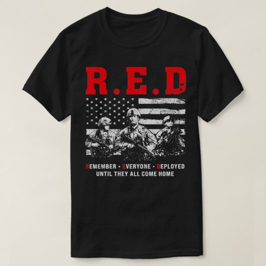 RED Remember Everyone Deployed Red Friday American T-shirt (Design voorkant)