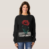 Red Remembrance Poppy Growing T-Shirt (Voorkant volledig)
