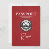 Red Reno Passport Wedding Invitation Kaart (Achterkant)