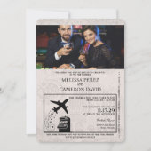 Red Reno Passport Wedding Invitation Kaart (Voorkant)