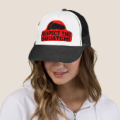 Red RESPECT THE SQUATCH! Logo - New Hit Squatchin Trucker Pet (In situ)