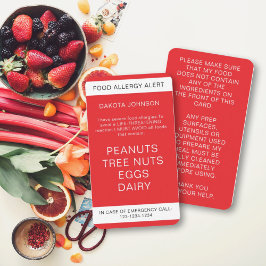 Red Restaurant Food Allergy Alert Kind Contactkaartje