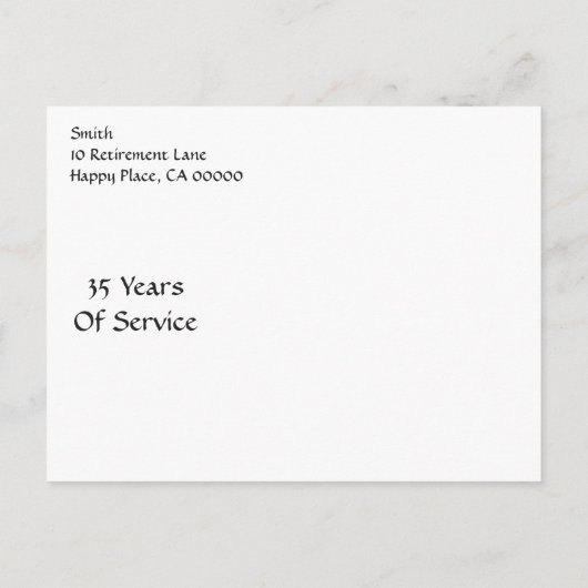  Red Retirement Sla de datum op Aankondigingskaart (Achterkant)