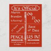  Red Retirement Sla de datum op Aankondigingskaart (Voorkant)