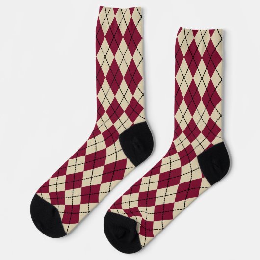 Red Retro Argyle Socks Sokken (Links)