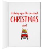 Red Retro-auto met kerstcadeaus (Binnen (Rechts))