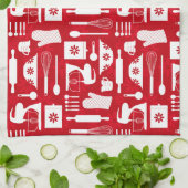 Red Retro Baking Theedoek (Gevouwen)