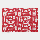 Red Retro Baking Theedoek (Horizontaal)