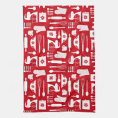 Red Retro Baking Theedoek (Verticaal)