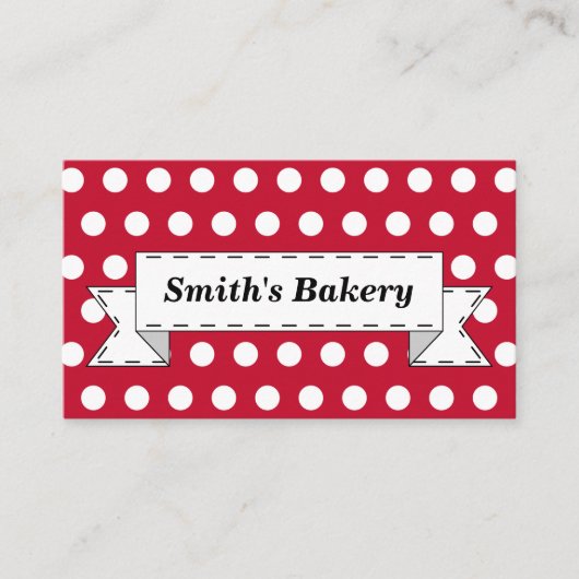 Red Retro Banner Visitekaartje (Voorkant)