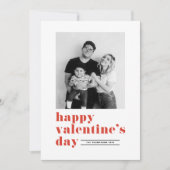 Red Retro Bold Typografie Foto Valentijnsdag Feestdagenkaart (Voorkant)