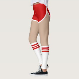 Red Retro Bubble Girl Leggings