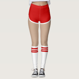 Red Retro Bubble Girl Leggings