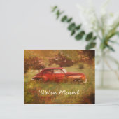  Red Retro Car Antiek Rustisch Nieuw startpunt Briefkaart (Staand voorkant)