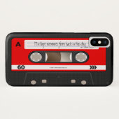 Red Retro Cassettebandje - Aangepast Hoesje (Achterkant (horizontaal))