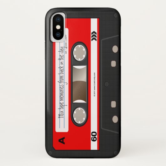 Red Retro Cassettebandje - Aangepast Hoesje (Achterkant)