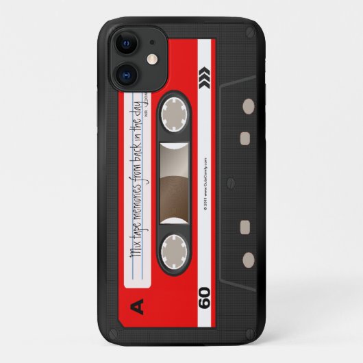 Red Retro Cassettebandje - Aangepast Hoesje (Achterkant)