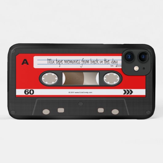 Red Retro Cassettebandje - Aangepast Hoesje (Achterkant (horizontaal))