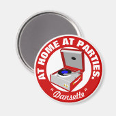 Red Retro Dansette platenspeler Magnet (Voorkant / Achterkant)