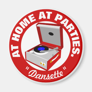 Red Retro Dansette platenspeler Magnet