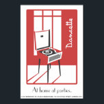 Red Retro Dansette recordspeler Pop Art poster<br><div class="desc">Retro-Pop voor recordspeler Art poster</div>