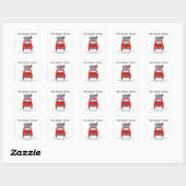 Red Retro Fiat 500 met kerstcadeaus Vierkante Sticker (Vel)