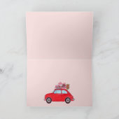 Red Retro Fiat 500 Topolino Kaart (Binnen)