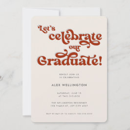 Red Retro Geïnspireerde Typografie Graduation Part Kaart