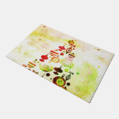 Red Retro kerstboom Deurmat (Schuin)