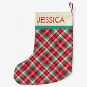 Red Retro-kerstpatroon Kleine Kerstsok (Achterkant)