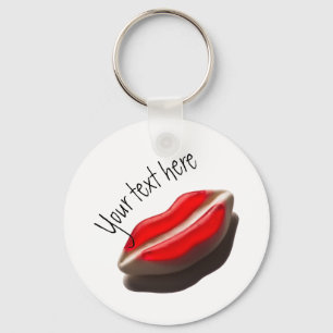Red Retro Lips Sleutelhanger