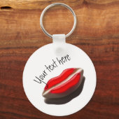 Red Retro Lips Sleutelhanger (Voorkant)