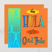 Red Retro Luau Hula of a Good Time Invitations Kaart (Voorkant / Achterkant)
