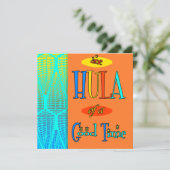 Red Retro Luau Hula of a Good Time Invitations Kaart (Staand voorkant)
