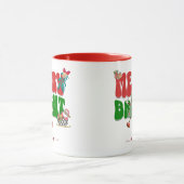 Red Retro Merry Bright Naam Kerstboom Mok (Midden)