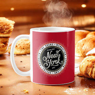 Red Retro New York City Logo Koffiemok