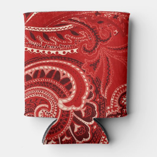 Red Retro Paisley Bandanna/Bandana Blikjeskoeler (Voorkant)