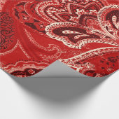 Red Retro Paisley Bandanna/Bandana Cadeaupapier (Hoek)
