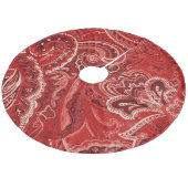 Red Retro Paisley Bandanna/Bandana Fleece Kerstboom Rok (Gekanteld)