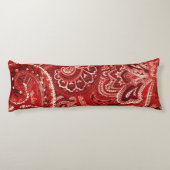 Red Retro Paisley Bandanna/Bandana Lichaamskussen (Achterkant)